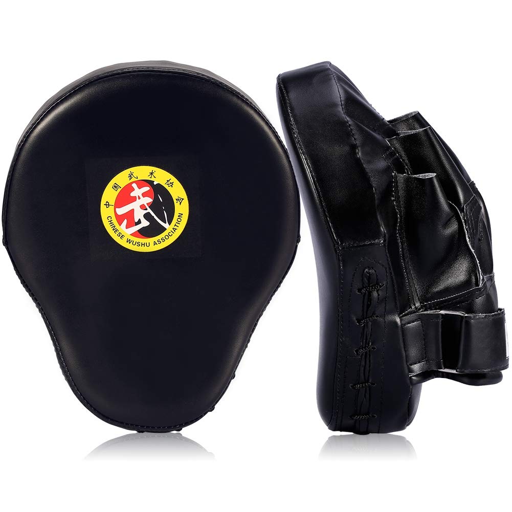 Ponacat Boxing Hand Target, Punching Mitts Boxing Mitts Focus Pad for Boxing Free Combat Taekwondo Judo Muscle Building, Black, Medium