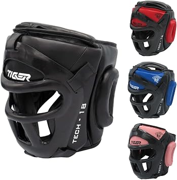TMA Headguard for Boxing, MMA Training - Head Guard with Removable Face Grill, Cheeks, Ear, Mouth Protection-Headgear for Muay Thai, Kickboxing, Karate, Taekwondo, Martial Arts Blue, Small/Medium
