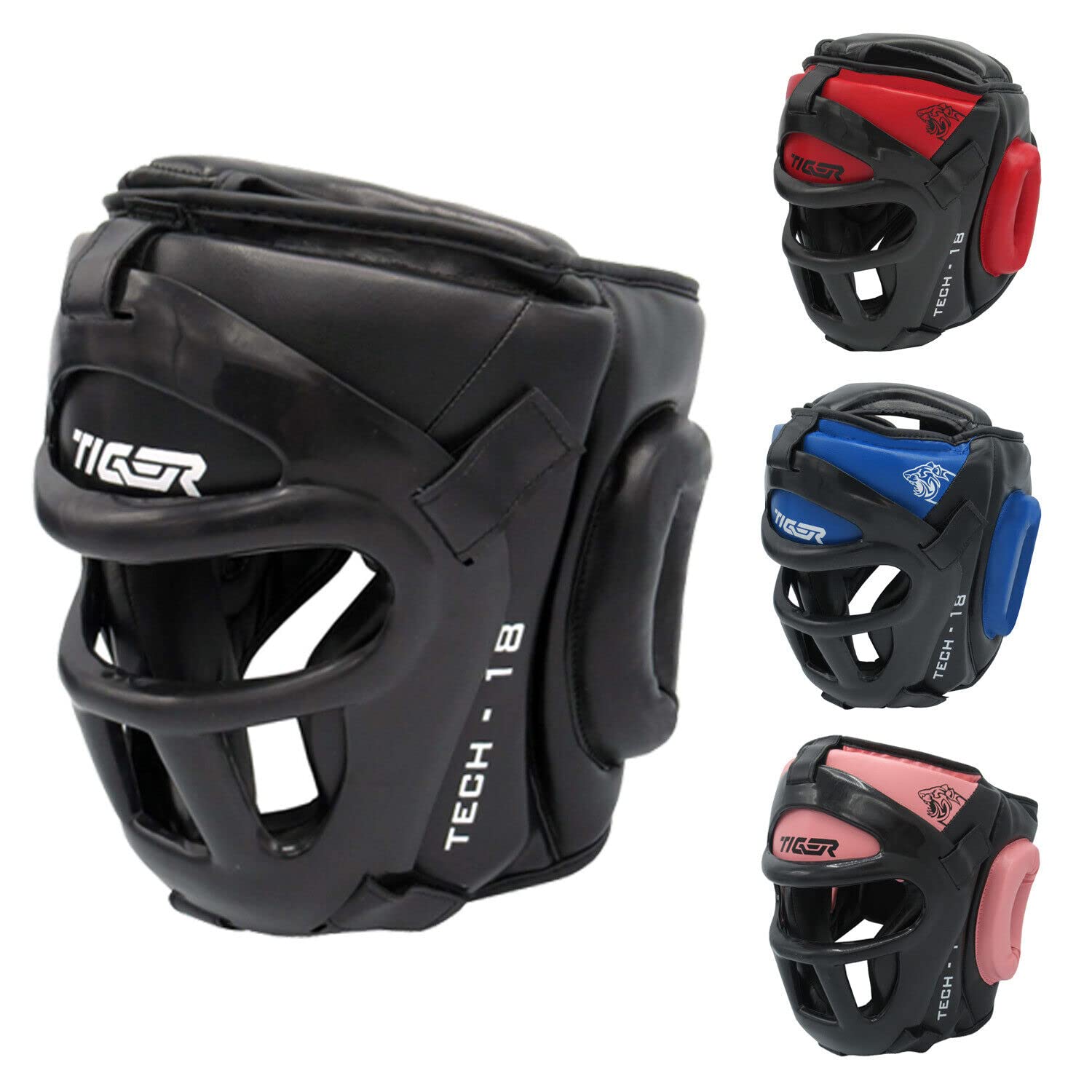 TMA Headguard for Boxing, MMA Training - Head Guard with Removable Face Grill, Cheeks, Ear, Mouth Protection-Headgear for Muay Thai, Grappling, Kickboxing, Karate, Taekwondo, Martial Arts (Black, S/M)