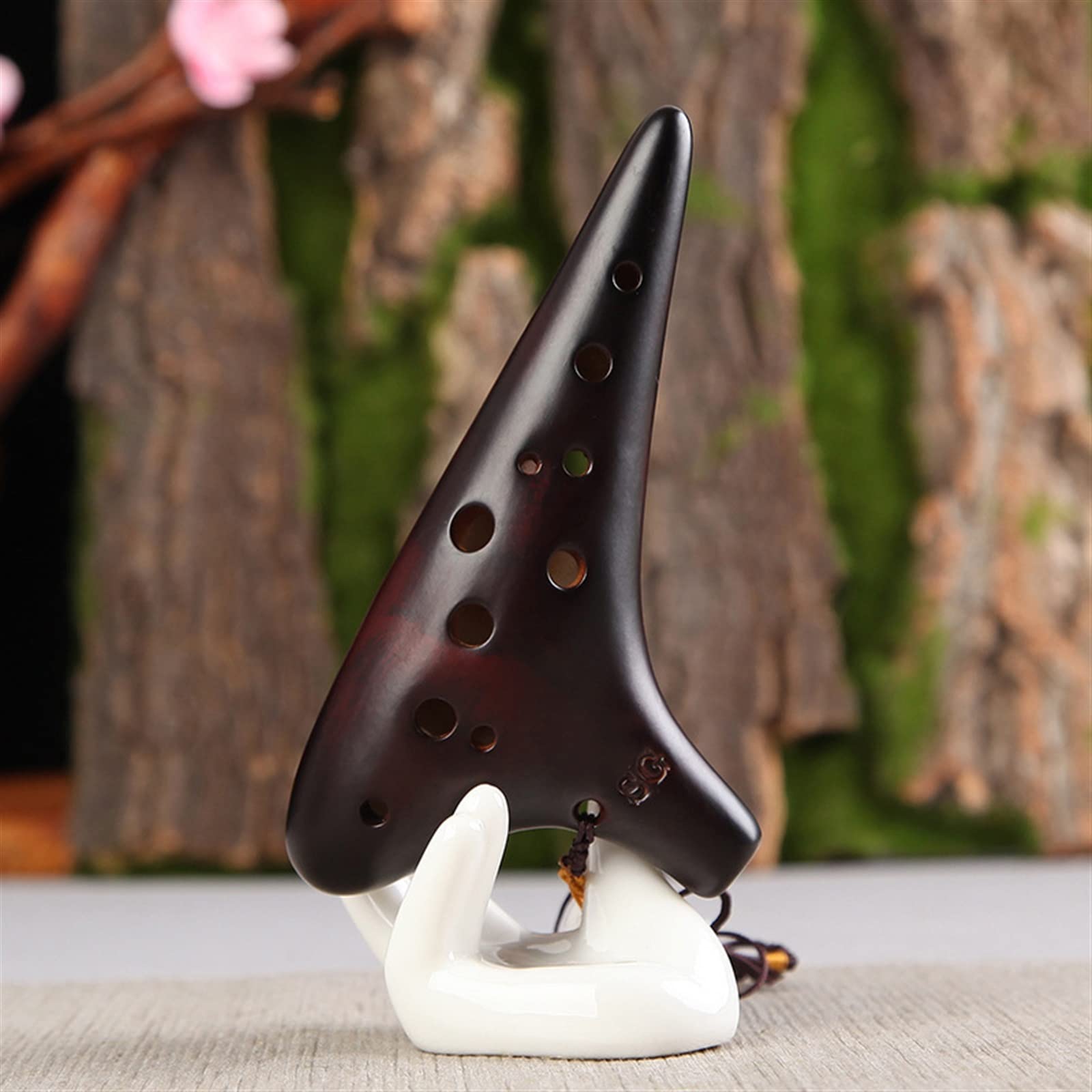 TSTS Instrument De Musique Ocarina G-Tune Aigu À 12 Trous Instrument À Vent Débutant en Céramique Fumée Ocarina Étudiant Ocarina Enfant
