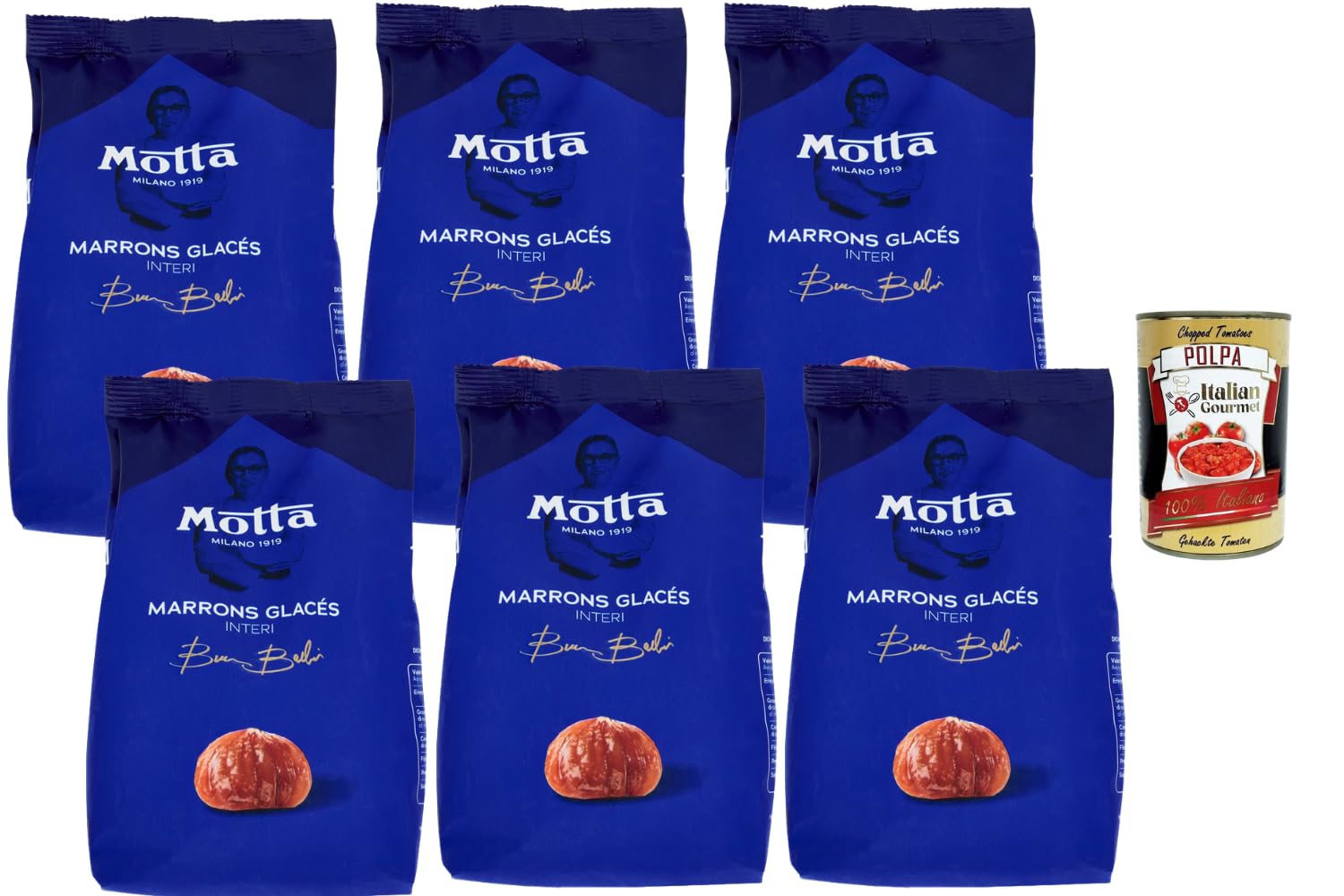 Italian Gourmet Motta Ganze kandierte Maronen Marrons Glacés 6x130g, 780g