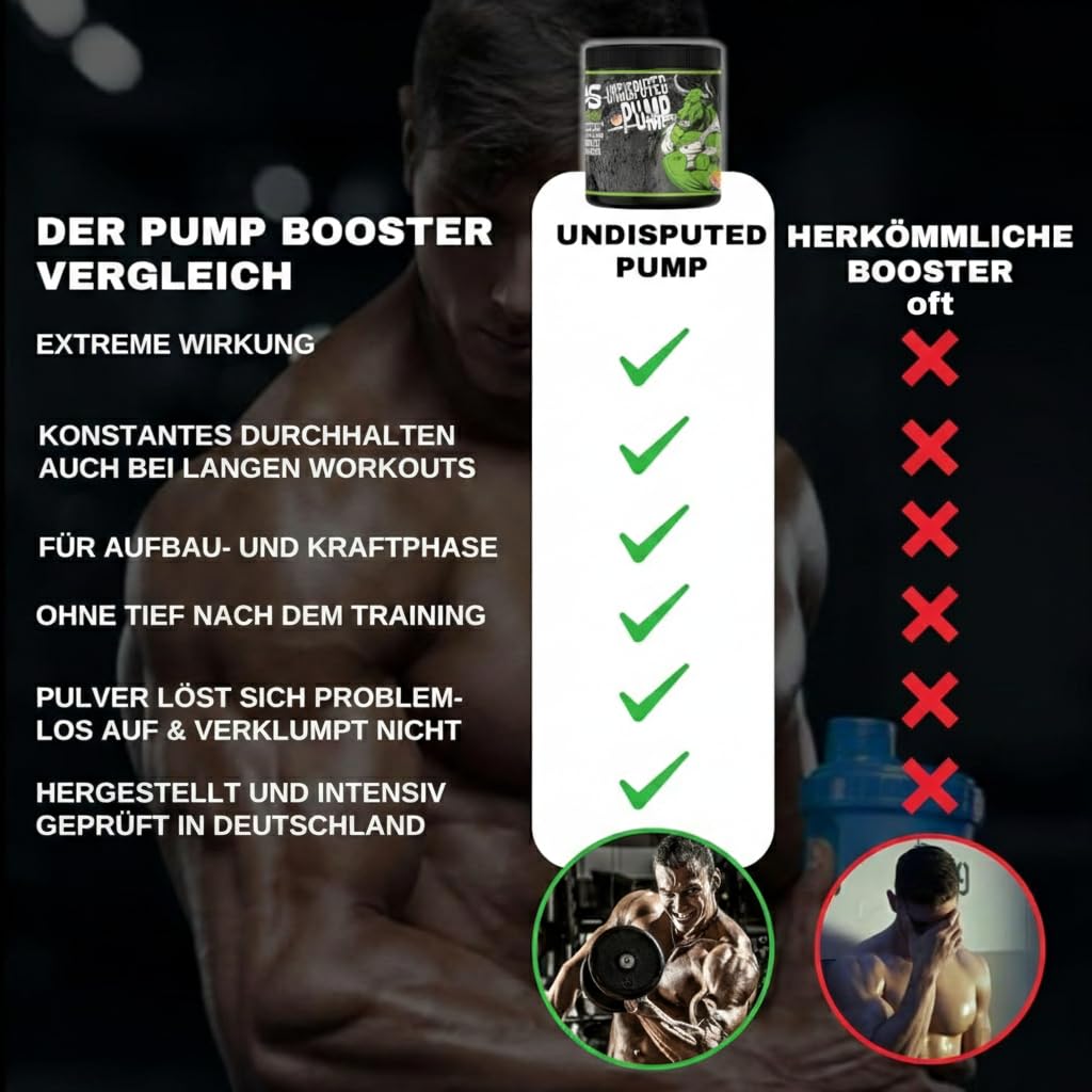 PREMIUM Pump Booster [510g] - AAKG + L Citrullin Malat + Beta Alanin + Ginkgo Biloba (Apple - Apfel)
