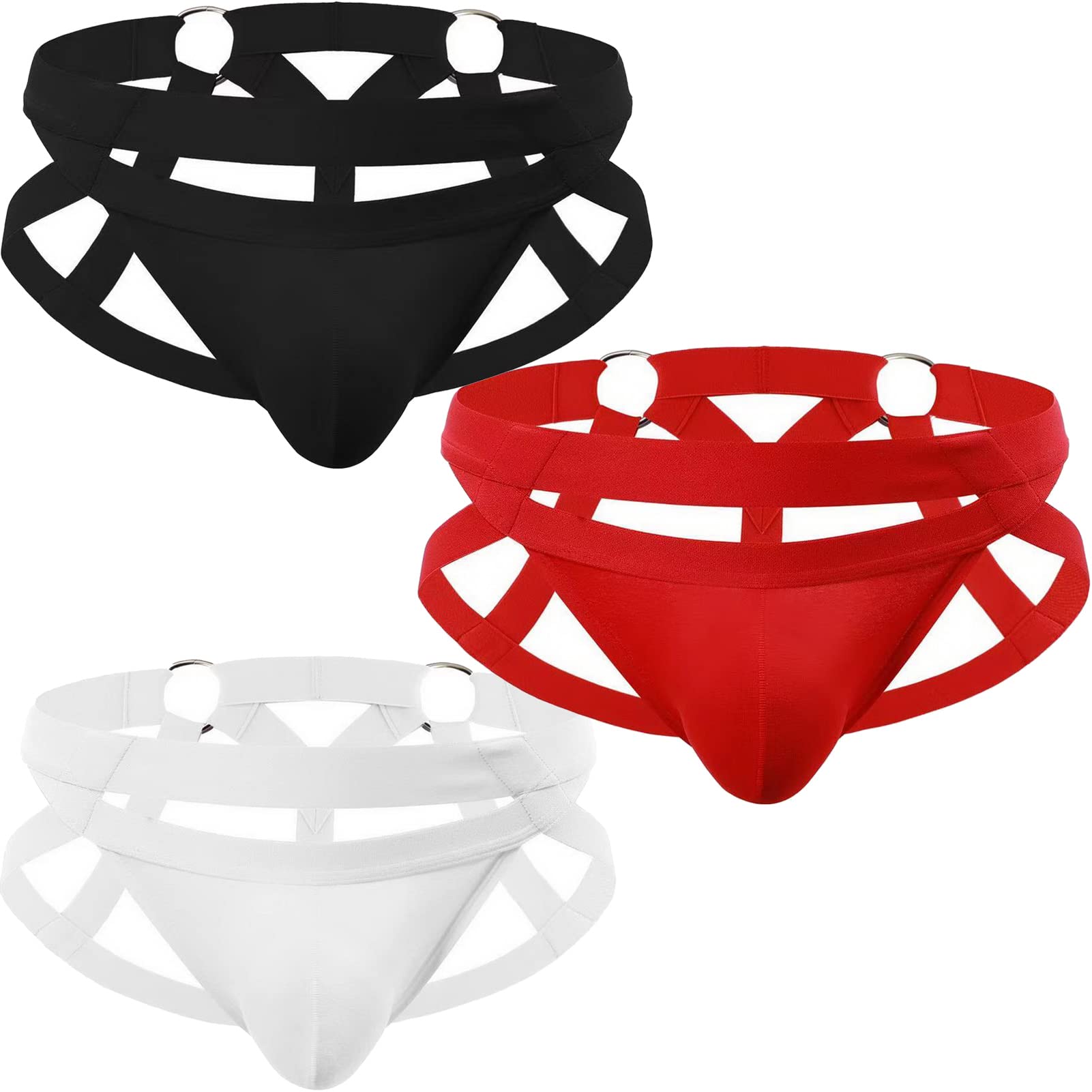 String Faringoto pour hommes à double anneau en acier, sous-vêtements en coton de couleur unie