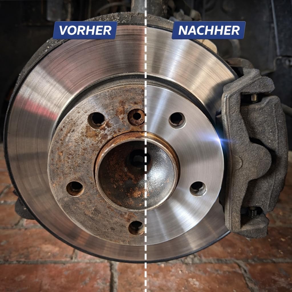 Radnabenschleifer Set mit Akkuschrauber-Adapter – Radnaben- & Felgenreinigung beim Reifenwechsel | Grobschleifscheibe 150 mm aus Siliziumkarbid, passend für 1/2" Schlagschrauber