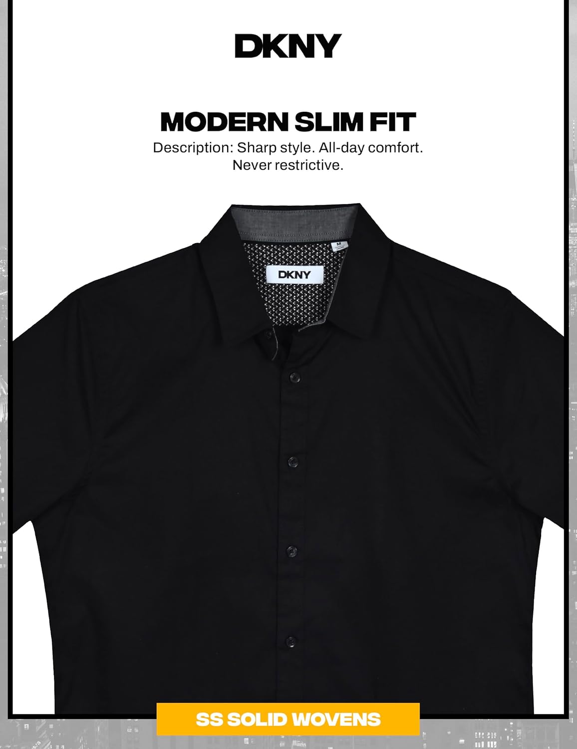 DKNY Short Sleeve Mens Button Down Shirt - Modern Fit, Breathable Stretch Cotton | Solid Woven Button Up Shirts for Men - Image 4