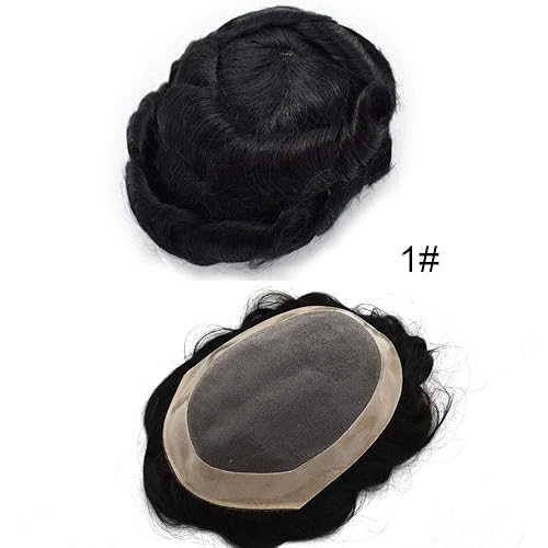 Miniatura 4 de Toupee - Sistema de cabello humano europeo con encaje fino y duradero, para hombre, protesis capilar para hombre cabello humano