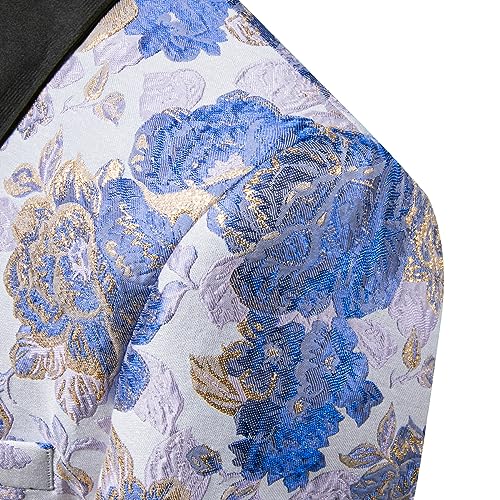 Image of Barry.Wang Blazer for Men Paisley Sport Coat Lightweight Suit Jacket Regular Tuxedo Flower Mardi Gras Carnival Gift