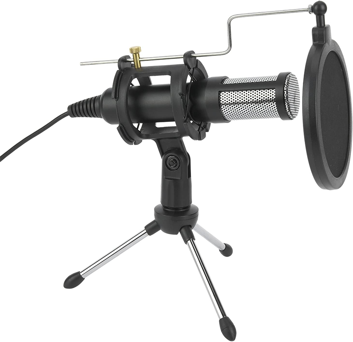 Amazon.co.jp USBゲーミングマイク プロフェッショナルコンデンサーマイク 折りたたみ式 デスクトップマイクブラケット 二層