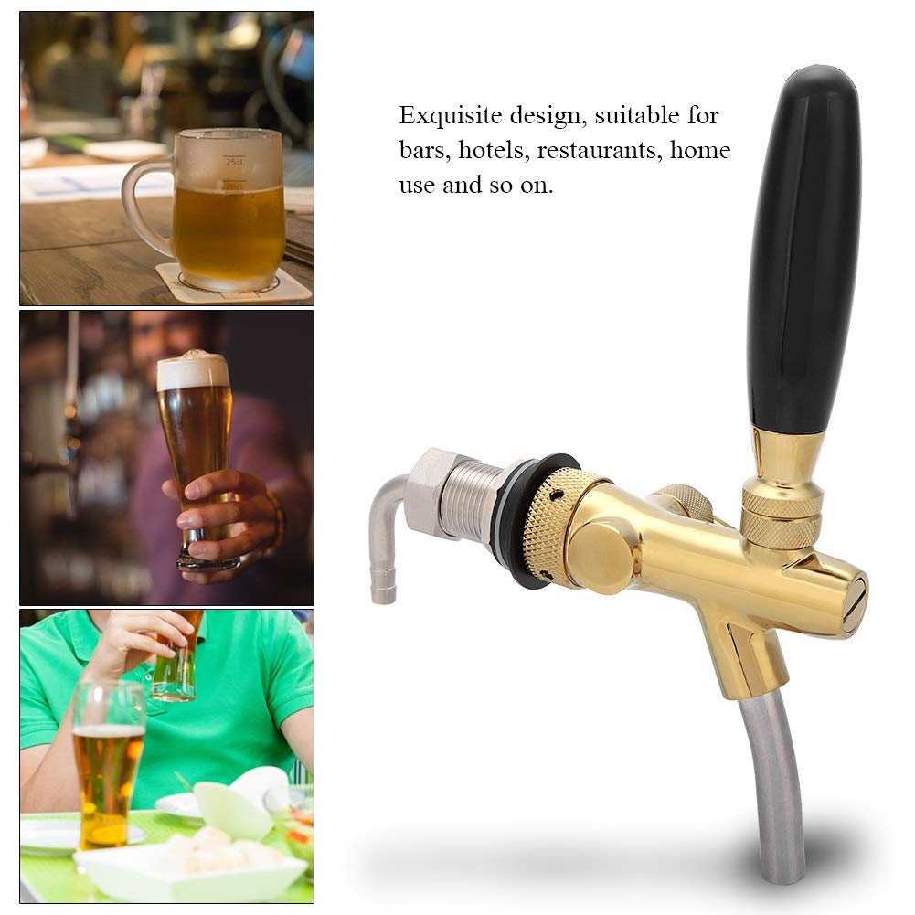 KSTE Tireuse -. 1 PC G5 / 8 Chromage en acier inoxydable Distributeur de bière réglable, bière robinet robinet for la maison Bar (Or et Sliver)