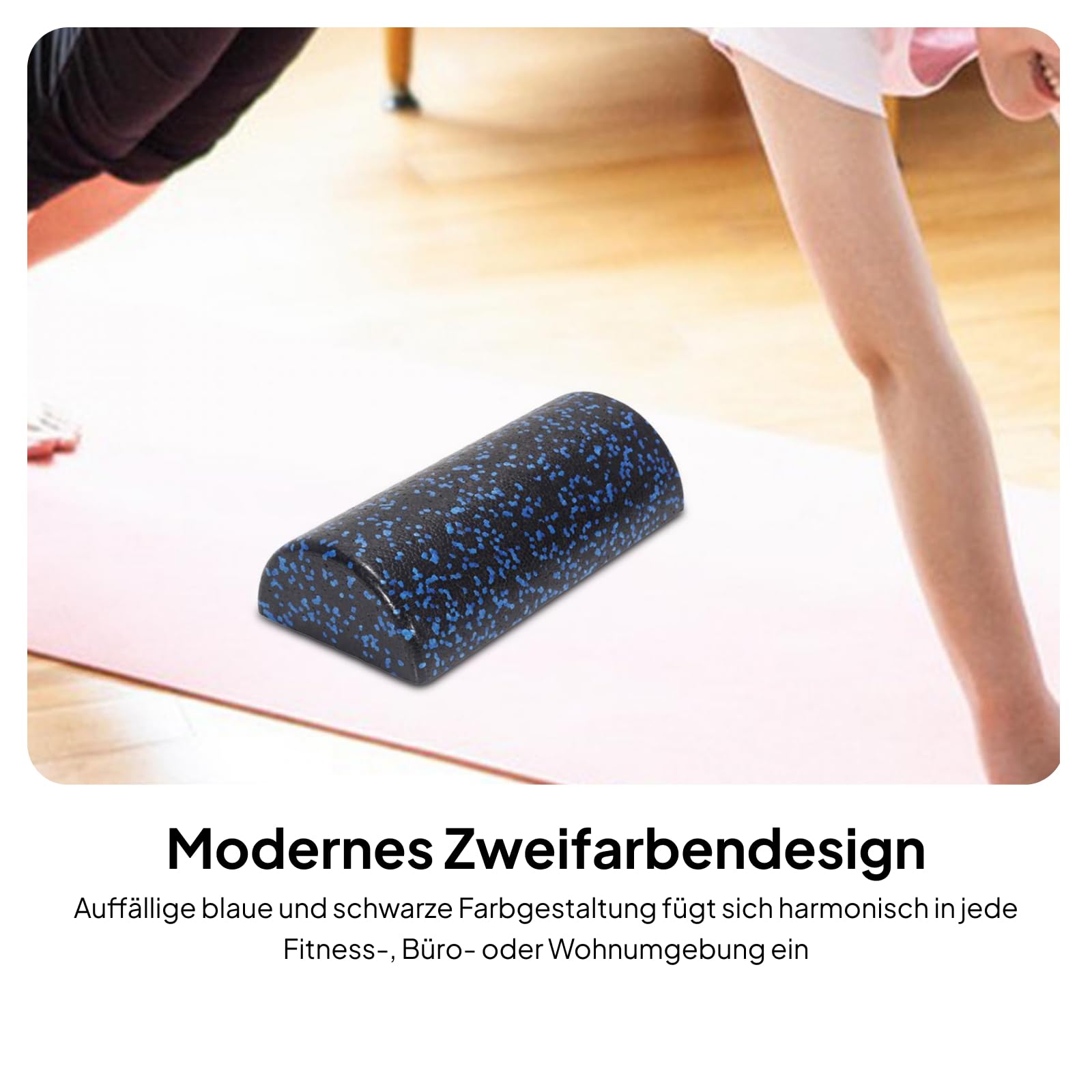 rockible Rullo in Schiuma Semicircolare Rullo a Colonna per Yoga Pilates Blocchi Yoga, Rullo Muscolare, Mezzo Rullo in Schiuma per Allenamento con Attrezzature