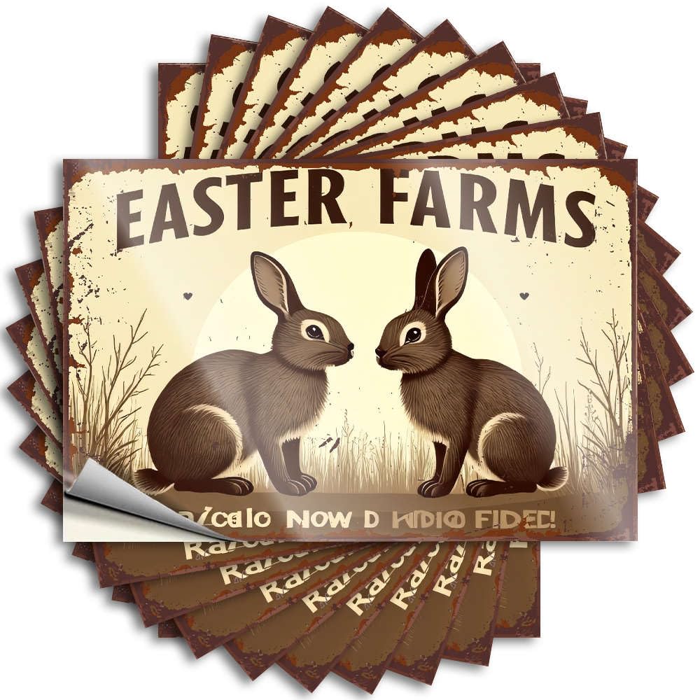 Lettering Sticker Case Scratch Resistant Decals, Optical Illusion Matte Print for Phone Case Darts | Tiki Bar Decorations Uv Proof Pack Easter Farms - Rabbit Now!(8X12CM)