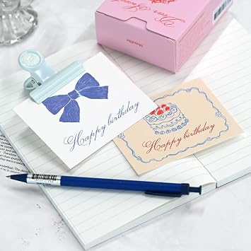 Monolike Message Dear Sweet birthday Card - Mix 40 Mini Single cards, 20 envelopes Package