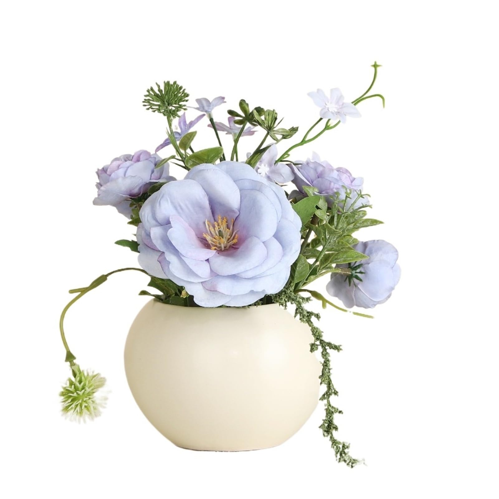 Yutang Artificial Flower Arrangement Ceramic Pot Fake Floral Bouquet