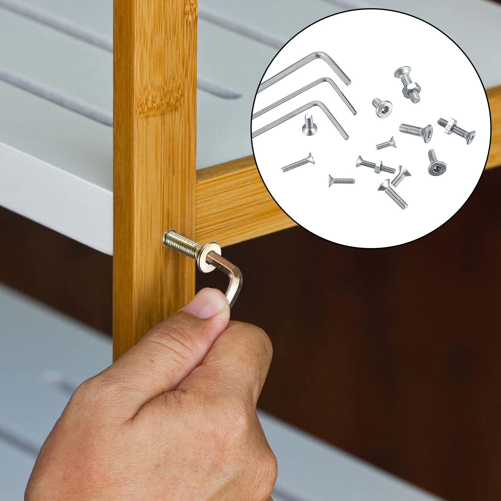 wugongshan 570 Pezzi Viti Bulloni e Dadi a Testa Esagonale, M2 M2.5 M3 Viti a Testa Svasata Esagonale Cilindrica con Esagono Incassato Assortimento Kit per Mobili Garage Casa