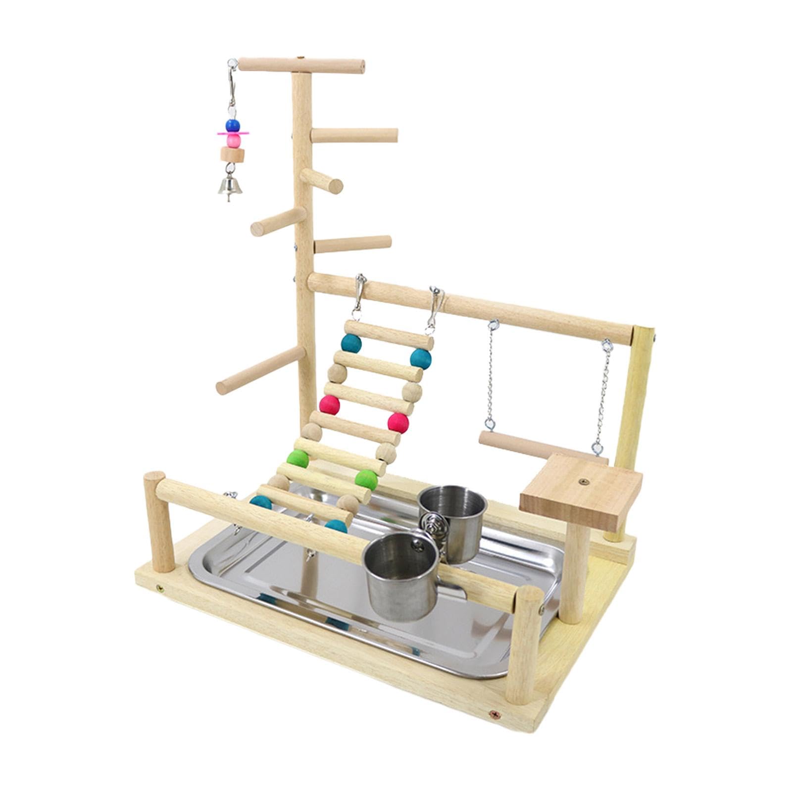Parco giochi per pappagalli Piattaforma Uccelli Masticare Giocattoli per Conures Lovebirds Cockatiels