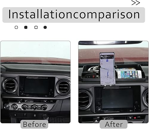 Miniatura 3 de CHEAYAR Soporte de dispositivo electrónico portátil para Tacoma 2016-2023, bandeja organizadora de tablero con soporte para teléfono, contenedor de