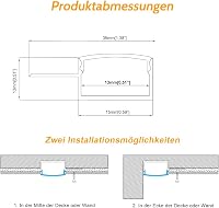 LEDLightsWorld Profil LED din Aluminiu pentru Bandă LED de 13 mm, 4 buc, 1 m, cu Difuzor Alb Mat, Profil pentru Montaj în Gips-carton pe Perete și Tavan 3