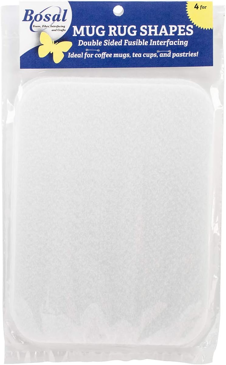Bosal MRS-12-RECTANGLE Craf-Tex Mug Rug Shapes-Rectangle (4 Pack), 8" x 6"