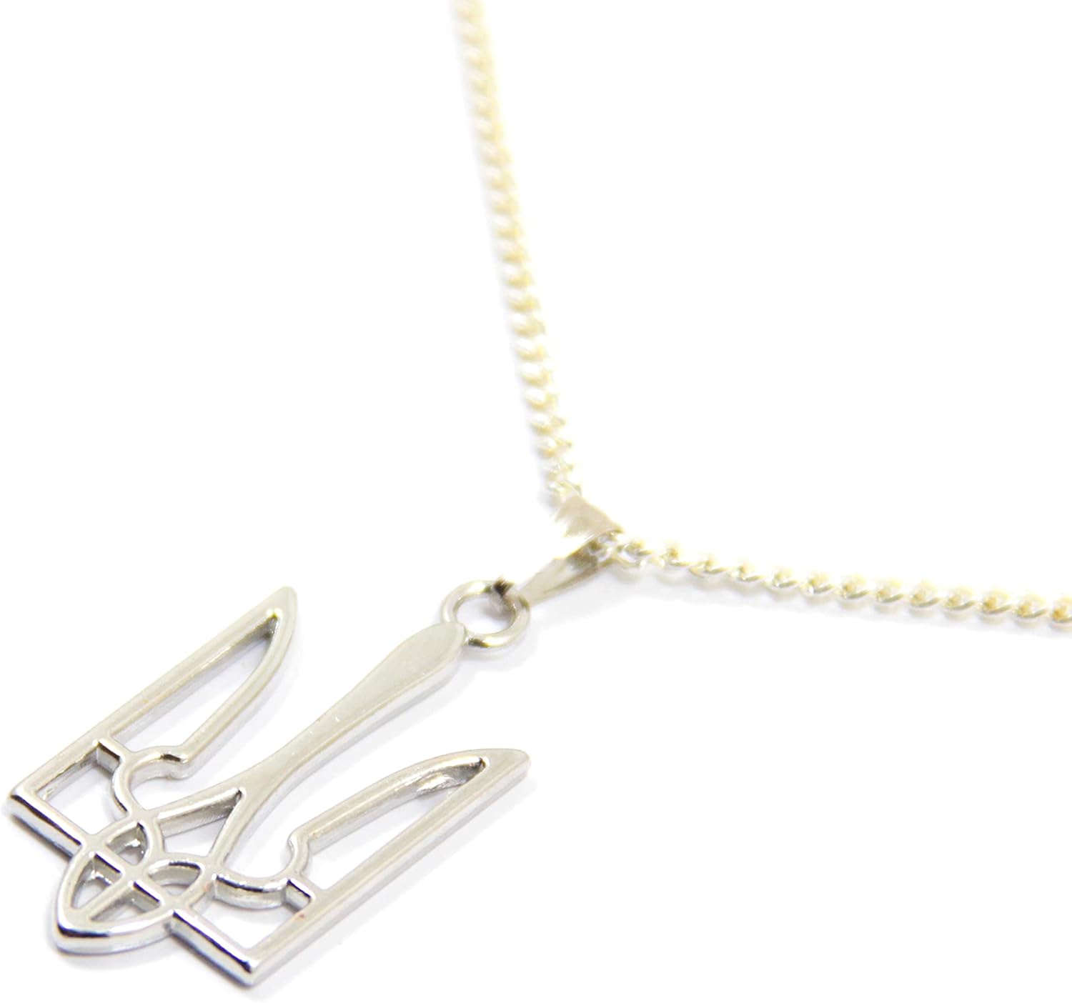 Silver Tryzub Necklace, Handmade Pray for Ukraine Jewelry, Support Ukrainian People, Ukrainian Emblem Jewelry, Tryzub Trident Pendant, Gift from Ukraine, Ukrainian Sellers - Image 2