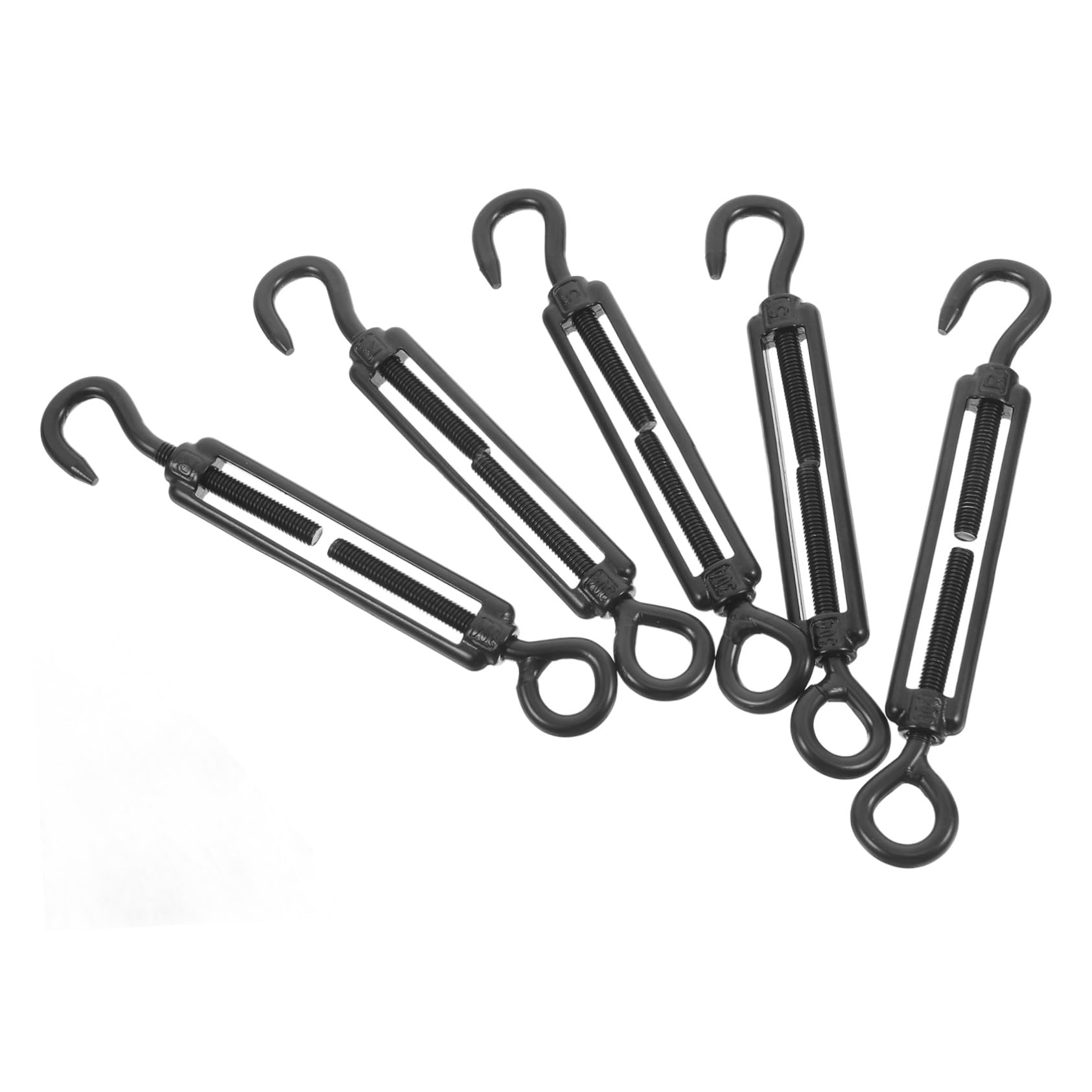 5 Tensores de Acero Inoxidable Gancho y Ojo, Ajustables para Cable