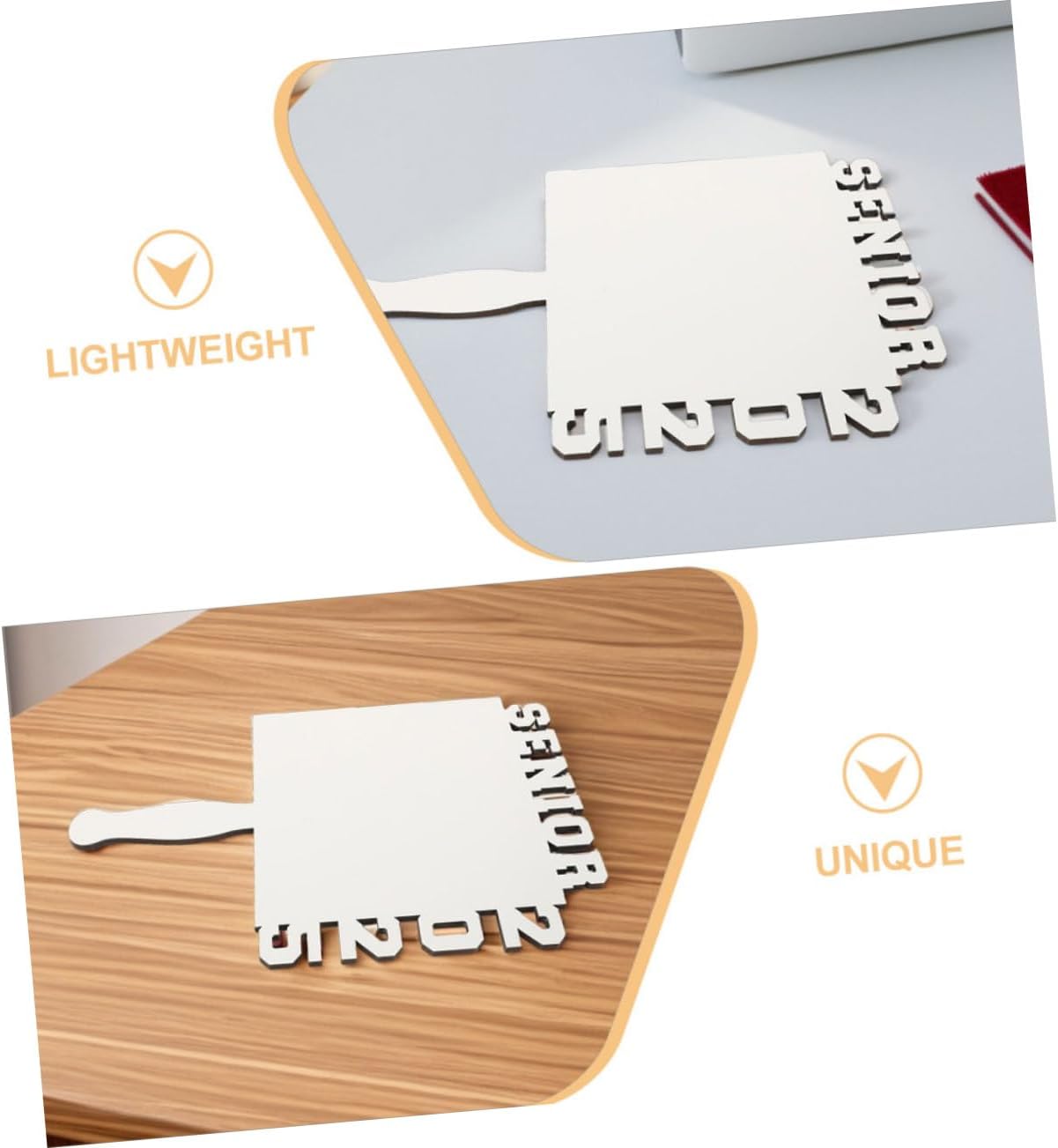 Elegant DIY Sublimation Frame Graduation Picture Blank Fan Handheld Photo Holder Heat Transfer Decor Grad Party