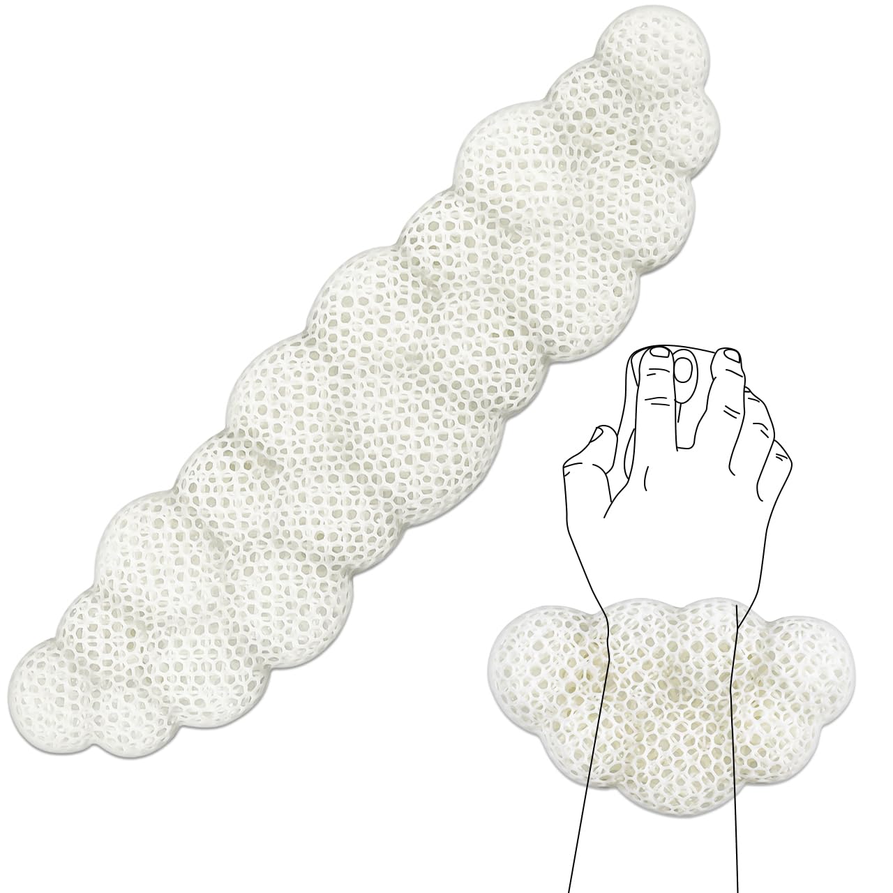 JIKIOU 3D Printed Cloud Wrist Rest Keyboard, Breathable Cloud Palm Rest Keyboard Rest Desk Cloud Wrist Pad, Comfortable Keyboard Wrist Rest for Computer Keyboard Gaming Home Office White