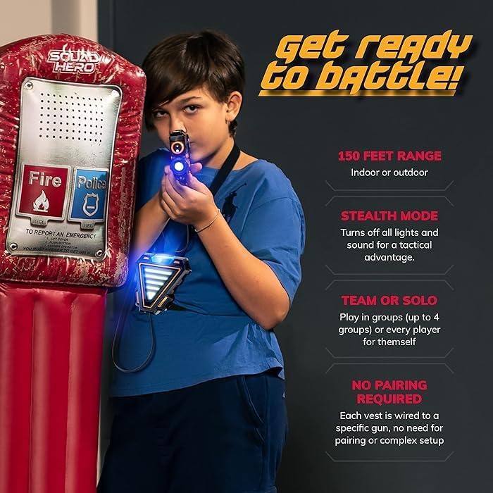 Rechargeable Laser Tag Set for Kids, Teens & Adults, with Gun & Vest Sensors - Fun Ideas for Age 8+ Year Old Cool Toys - Teen Boy Games - Outdoor Teenage Group Activities for Boys & Girls - Kids Gifts — view 6
