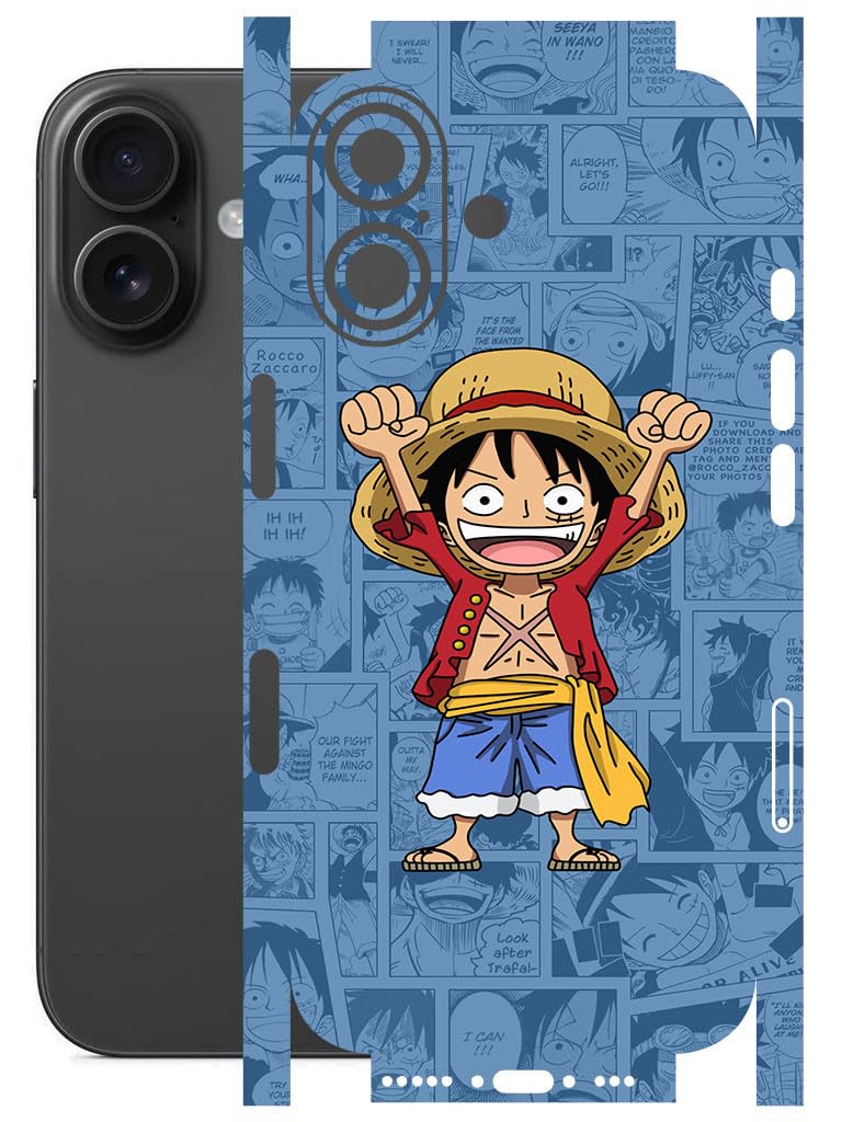 Mobile Skin Sticker Wrap | Compatible for iPhone 16 | Scratchproof Matte Finish | Full Coverage for All Sides & Camera Protection (Anime-44)-image-25