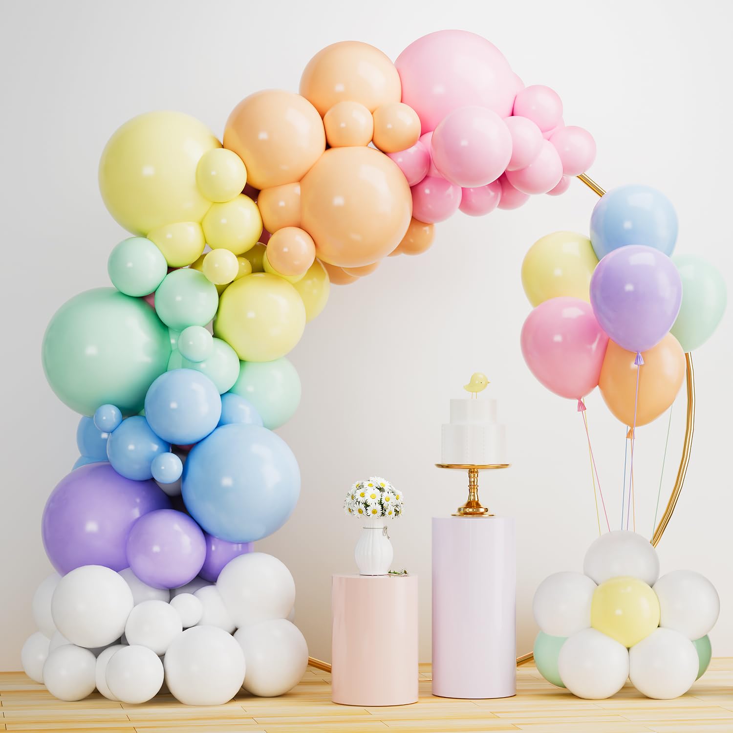 Labeol Pastel Rainbow Balloons Different Sizes 146PCS 18/12/10/5 Inch Rainbow Balloon Garland Arch Kit Quality Latex Balloons Assorted Colors