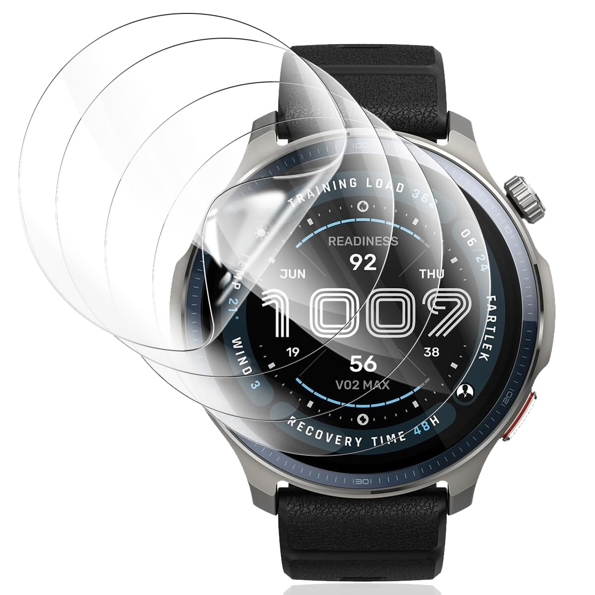 4 Piezas Protector de Pantalla para Amazfit Balance 2 [No es de Cristal Templado], HD Película de TPU Flexible, Anti-Arañazos, Sin burbujas Antihuellas Fácil instalación Protectora