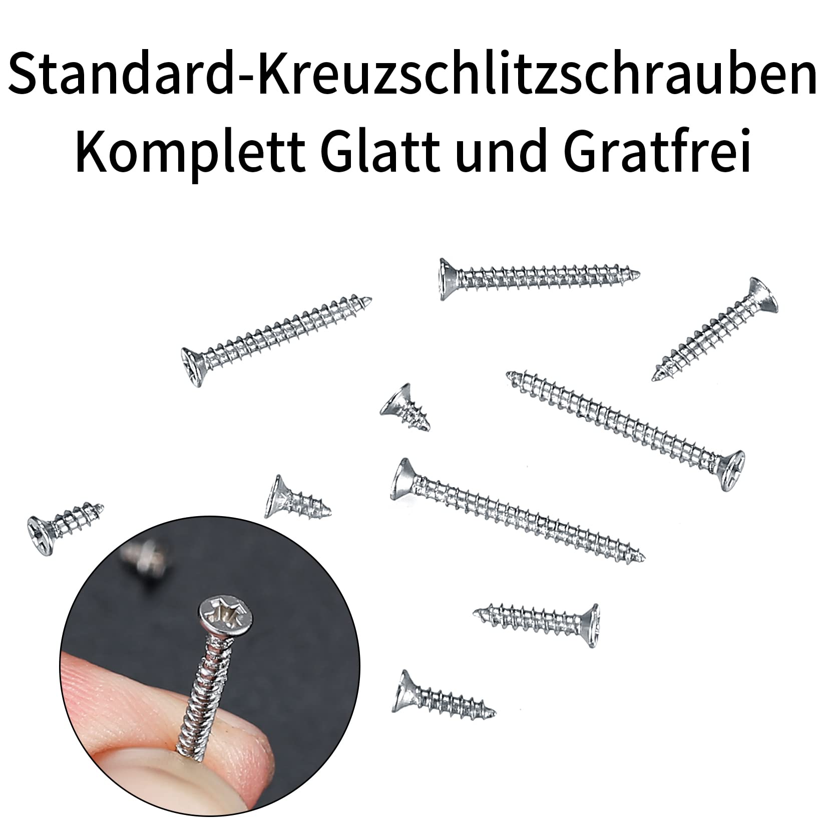 1020 wkrętów do drewna M2, wkręty samogwintujące, wkręty krzyżowe, śruby z łbem stożkowym, 4 mm/5 mm/6 mm/8 mm/12 mm/16 mm/20 mm