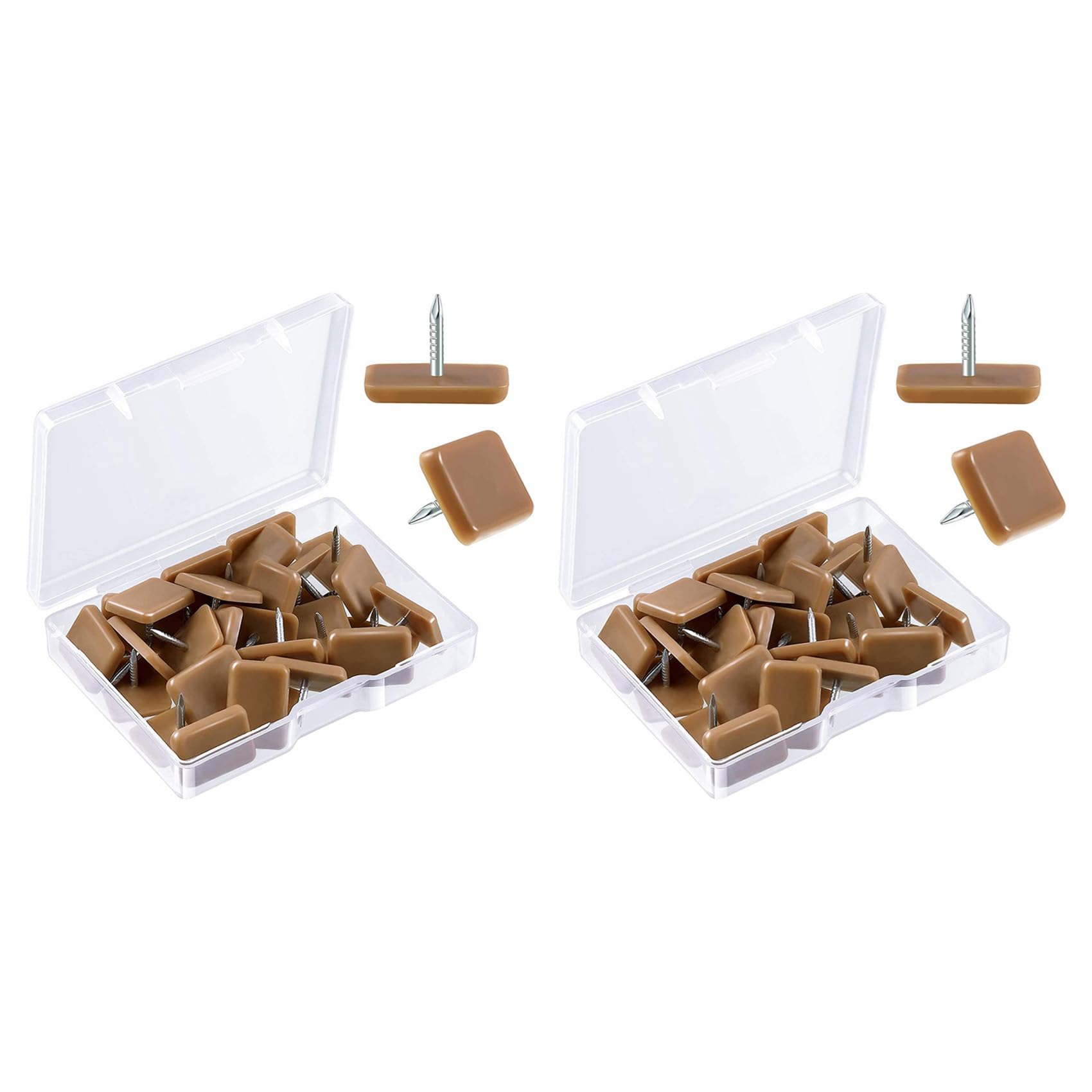 Jnchdghwa Brown Tack-In Drawer Glides Drawer Track Glide For Repairing Dressers, Making All The Drawers Slide Smoothly And Evenly 60Pcs