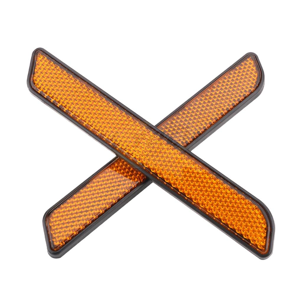 LOOM TREE® Motorcycle Front Fork Reflector Compatible With Harlay Dyna Sportster 883 Yellow | 1 Pair Fork Reflector