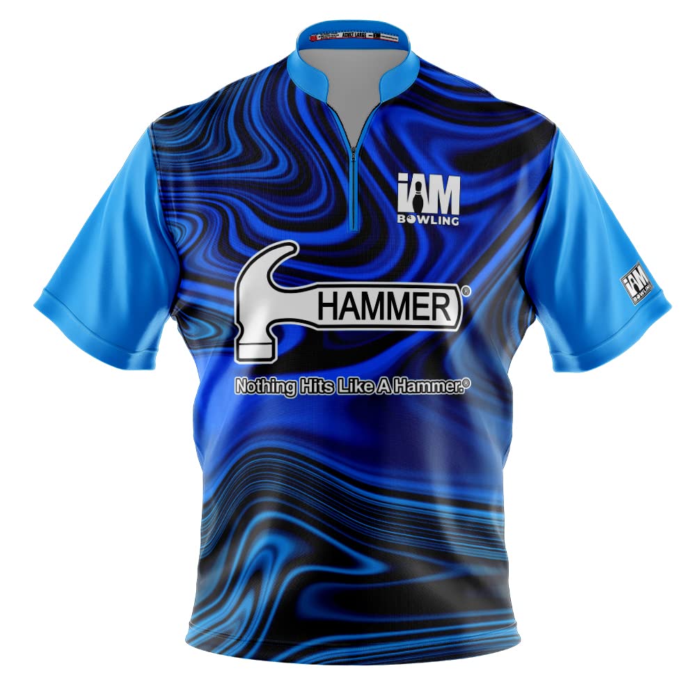 Logo Infusion Dye-Sublimated Bowling Jersey (Sash Collar) - I AM Bowling Fun Design 2035-HM - Hammer (X-Small) Multicolored