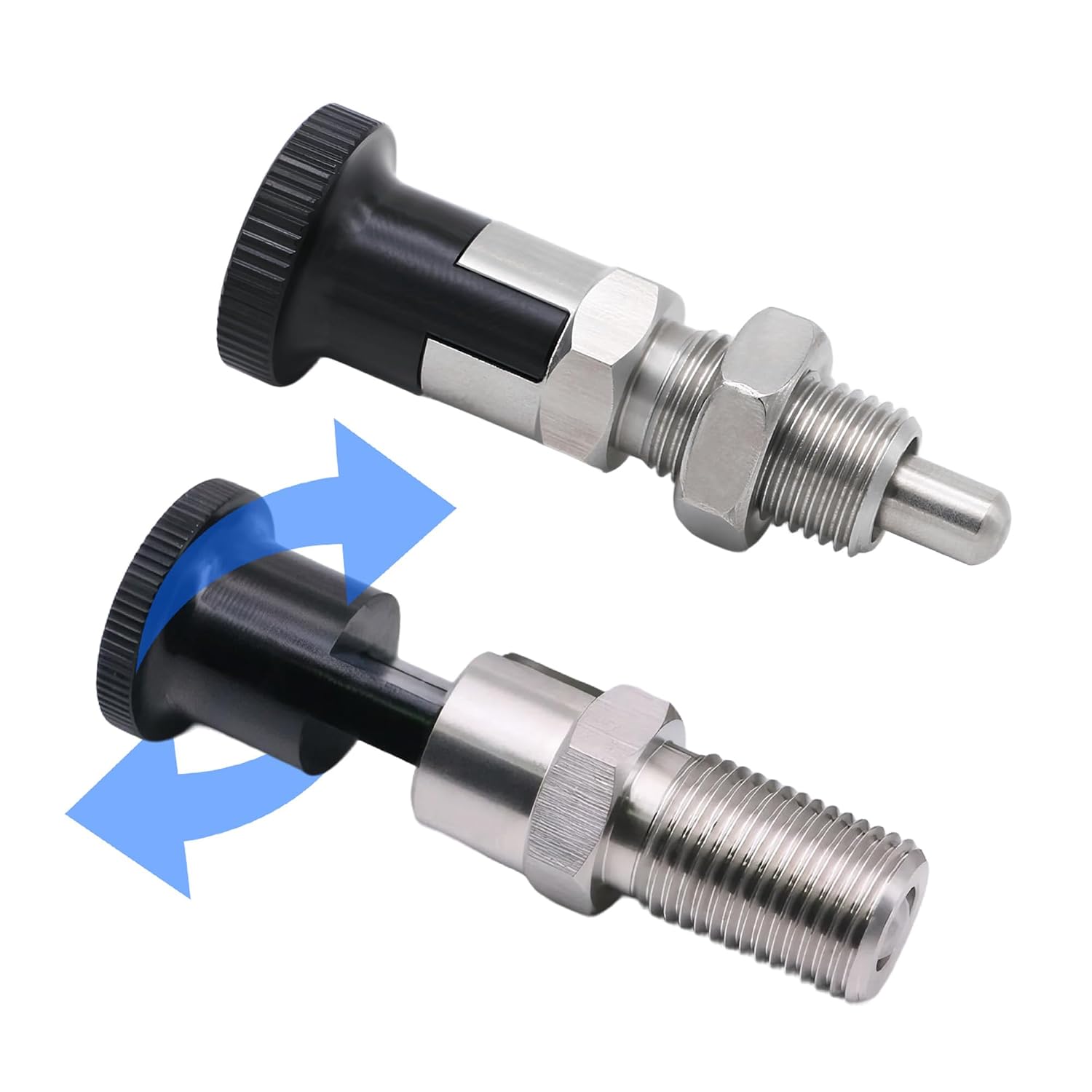 M16 Stainless Steel Self-Locking Knob Spring Plunger with Spring Loaded Pin, Push Pin, and Push Plunger Lock for DIY Locking