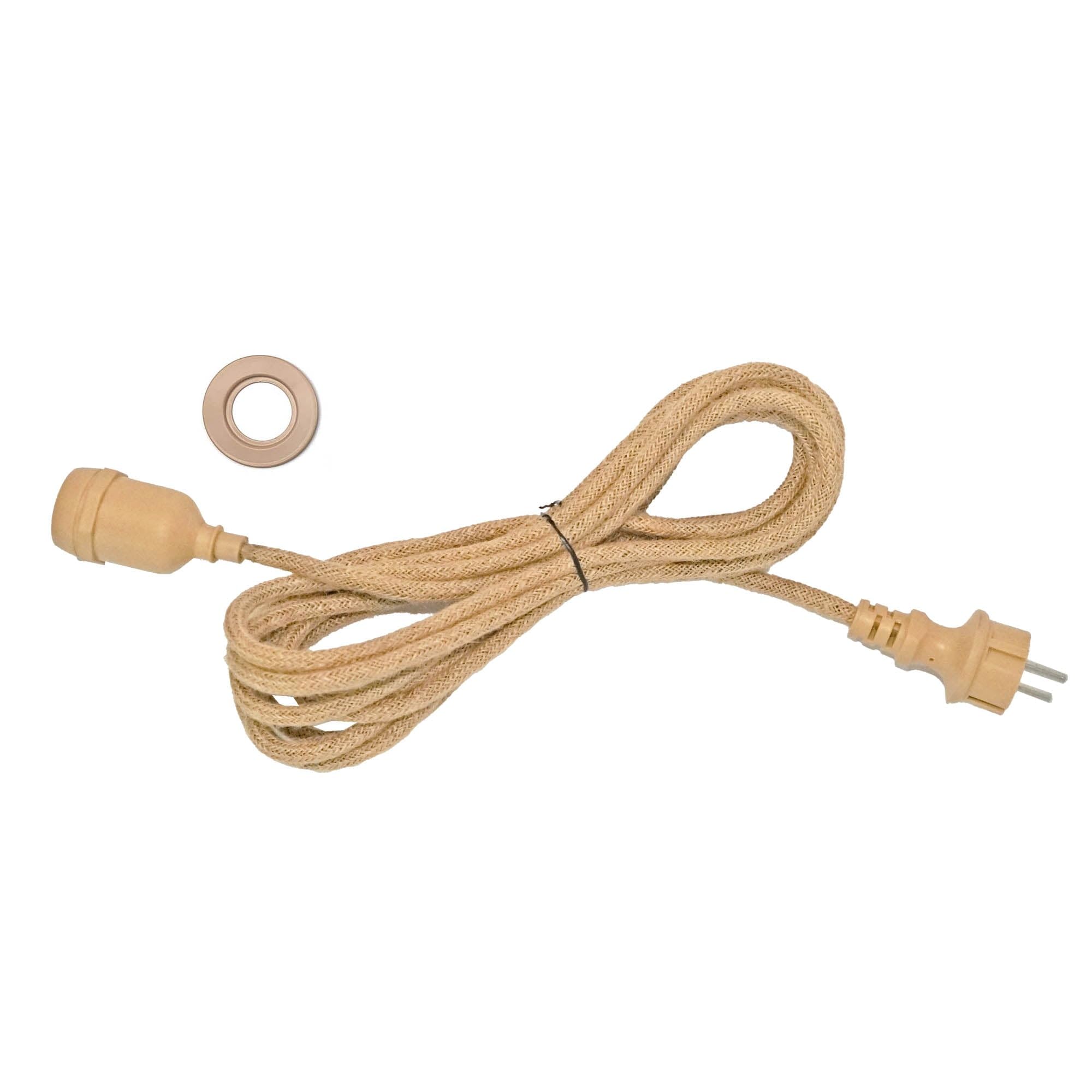 Lumisky Cavo in corda ENNA CORD portalampada E27 lunghezza 5 metri per esterno compatibile con i nostri paralumi