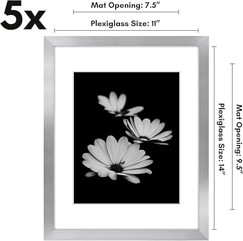 Vista 73 de Americanflat Portarretratos de 5 x 6 pulgadas con plexiglás pulido, juego de 5 portarretratos de 2 x 3 pulgadas con paspartú o para fotos de 5 x 6