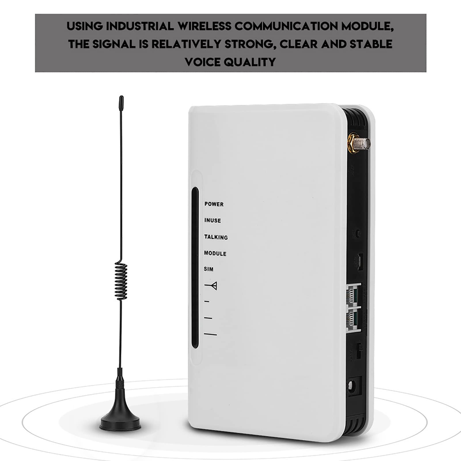 GSM 900 1800 MHz Cabina Telefonica Wireless a Cablata, Lavoro 24 Ore su 24 può Collegare il Registratore di Allarme della Cabina Telefonica - Bianco (Spina europea)