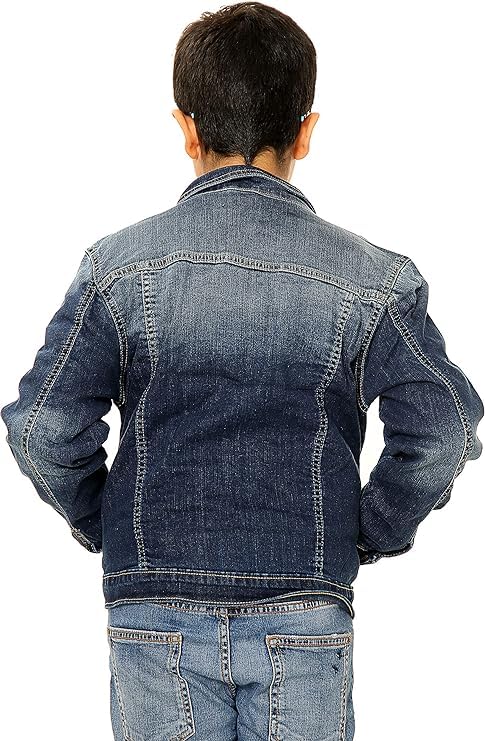 Chaqueta vaquera unisex con botones para niñas y niños de 5 a 13 años