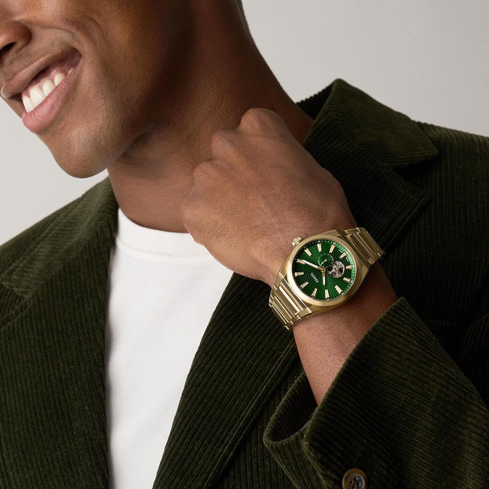Fossil Everett Watch for Men, Automatic Three Hand Movement with Stainless Steel or Leather Strap