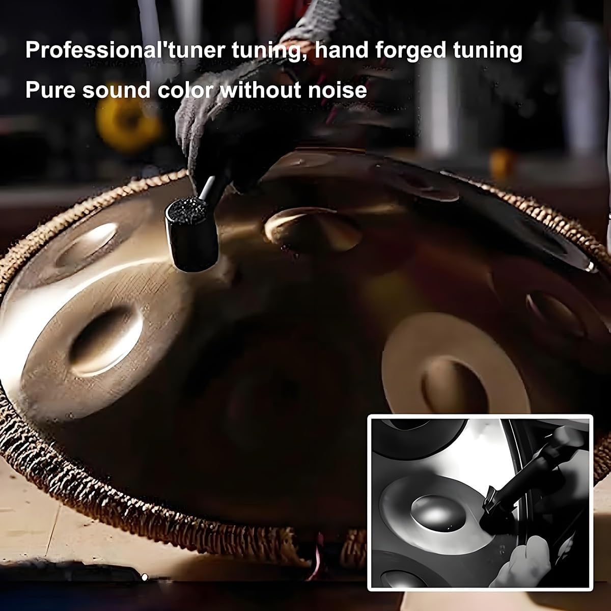 Ręczne zestawy bębnów 432/440 Hz, stalowe ręczne instrumenty perkusyjne, bęben ręczny D-Moll, instrument ręczny dla dzieci i dorosłych, z torbą do przechowywania (10 nut, 440 Hz)