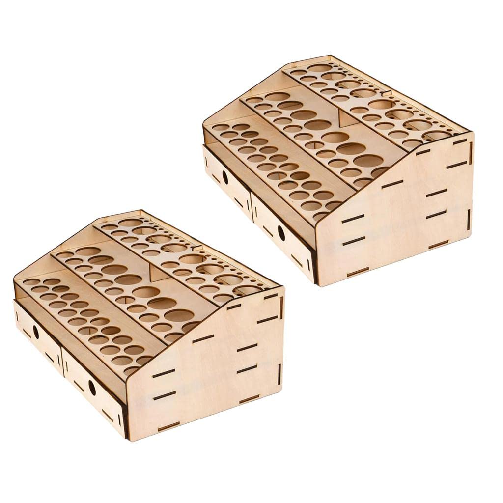 Ioensy 2 58 Holes Module Craft Paint Bottle Epoxy Tool Wooden Shelf Stand