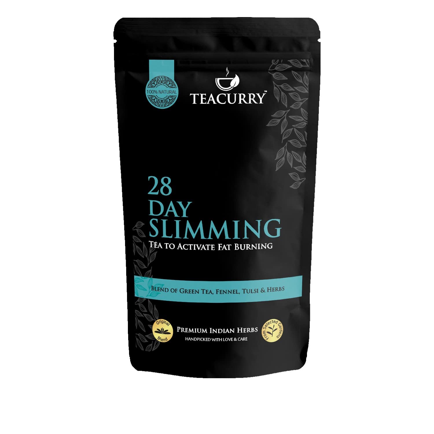TEACURRY 28 Day Slimming Tea For Weight Loss With Free Diet Chart|100 Gms Loose Tea|Slimming Tea Helps Lose Weight,Reduce Tummy,Prevent Ageing|Weight Loss Green Tea,100 grams