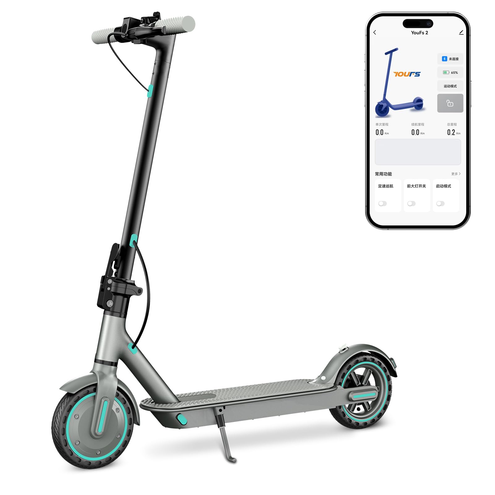 EGGKING Monopattino Elettrico con Freccia Direzionale, 350W Motore, 8.5" Gomme Antiforatura, 35 km Autonomia, Doppi Freni, Controllo App