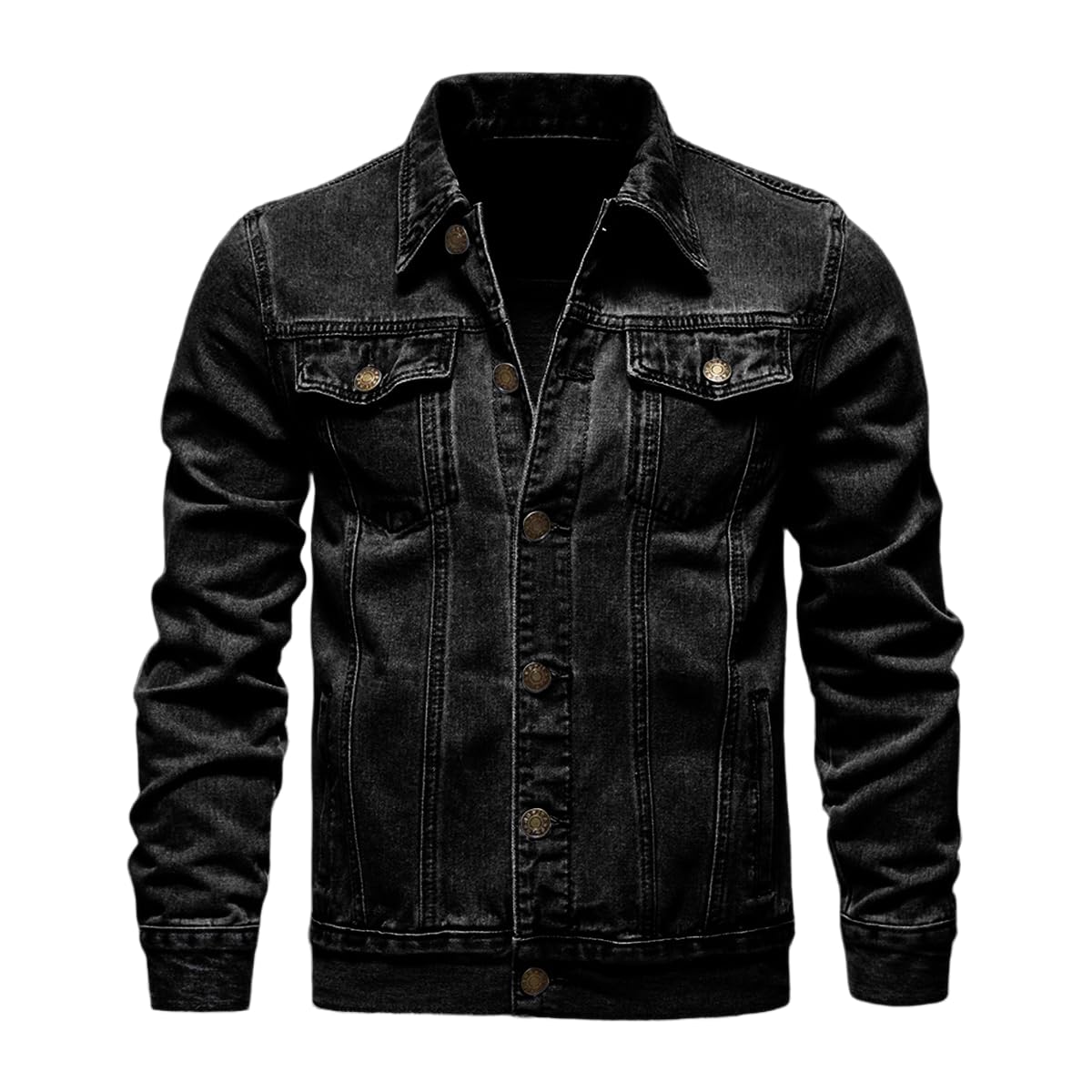 Giacca di Jeans da Uomo Oversize Stile Hip-Hop con Stampa Teschio Moda Primavera Giacca a Maniche Lunghe con Bottoni e Stampa Graffiti in Stile retrò Abbigliamento Workwear