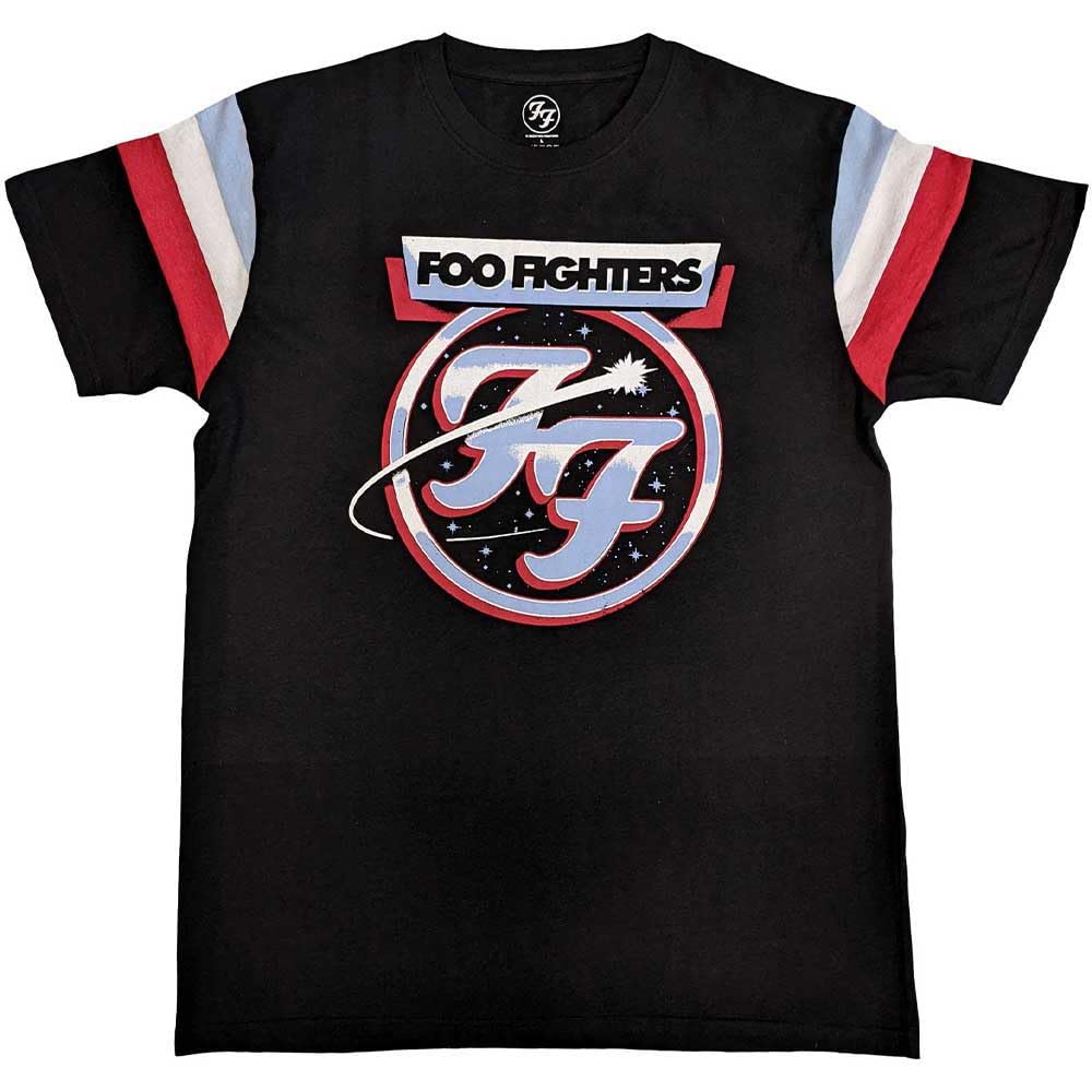 Rock Off Officially Licensed Products Foo Fighters Ringer T Shirt Comet Tricolour Logo Official Unisex Black XXL