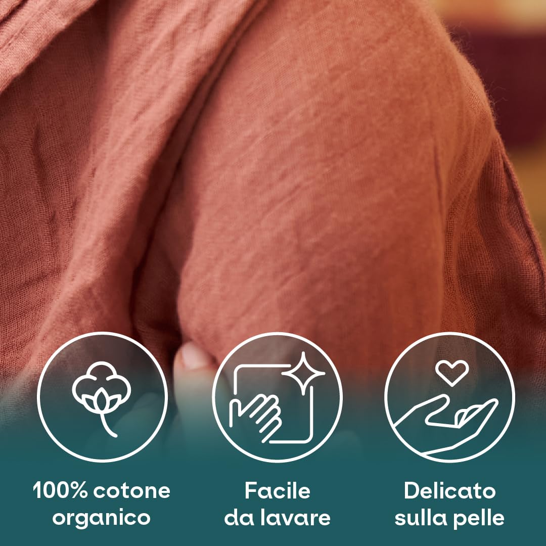 Koala Babycare - Mussole Neonato Cotone 100% - 3 Pz 80x80cm - Ideale come Regalo Neonati - Rosso Terra