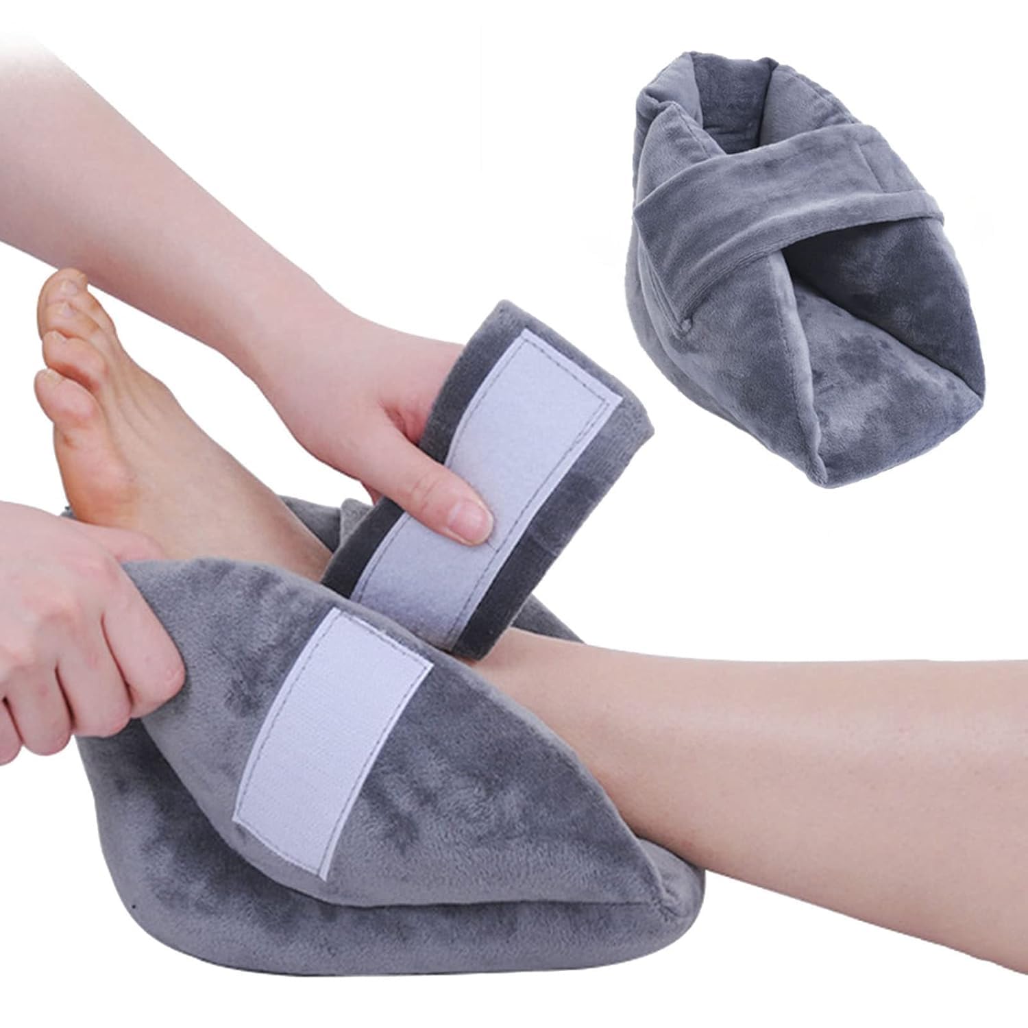 TsoLay Almohadas Protectoras para el talón, 1 par de Almohadas Protectoras para el talón antiescaras con Cierre de Correa mágica, Cojines Ajustables para el Tobillo, para postrados en Cama
