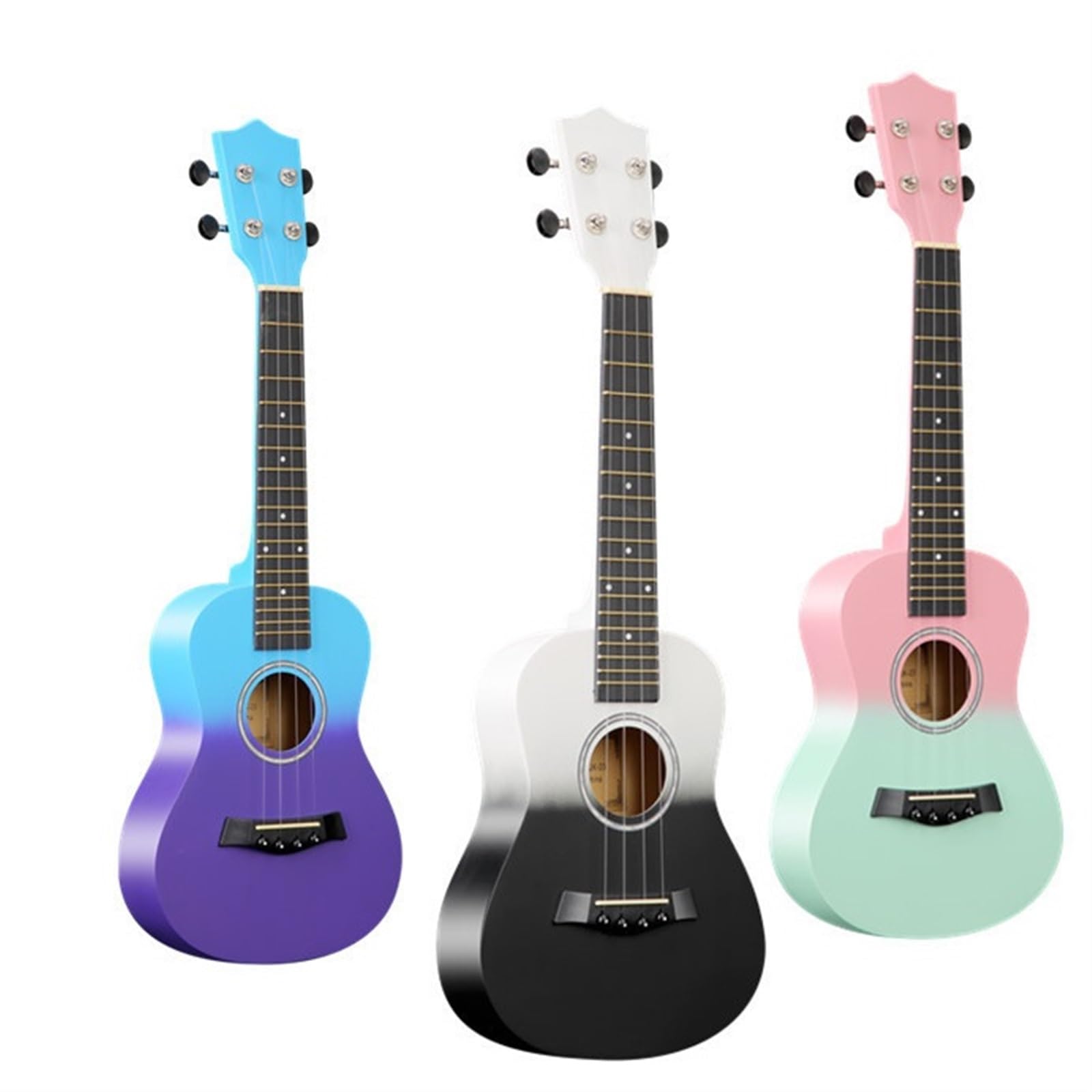 ukulele Modello Entry-level Da 23 Pollici Per Principianti Per Suonare Il Pianoforte Colorato Per Esercitarsi Con L'ukulele(Color:Black)