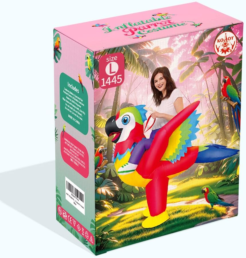 KOOY Inflatable Parrot Costume Adult Parrot Blow Up Costume For Funny Halloween Party Ride On Inflatable Costumes For Men Women, Blow Up Costume For Adults - Image 5